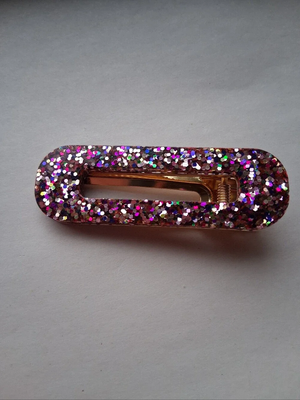5/$25 Hand Crafted Pink and Gold Glitter Hair Clip